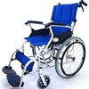 ケアテックジャパン 自走式 アルミ製 折りたたみ 車椅子 スマイル ブルー　CA-70SU