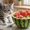 スイカが食べたい猫