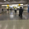 台風一過で新宿駅がガラガラで