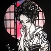 布切り絵「京美人」