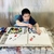 金色や銀色のわびさびが感じられる息子の絵画