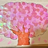 趣味活動のすゝめ⑤丸シールアートの桜