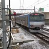 昨日3月8日雪が降りました、相鉄西谷駅にて