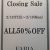 Closing Sale