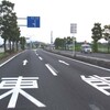 国道407号高坂橋付近の車線変更