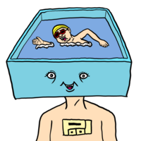 かわいいプール のイラスト