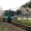 桜を背景に1500形と JR四国