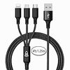 ライトニングケーブル Yophets 3in1 充電ケーブル type-c 充電ケーブル USB Type C Micro USB 3in1ケーブル iPhone android type-c 同時給電可 3in1充電ケーブル 3in1 ケーブル iPhoneX 8plus 7 7 plus/6 6s plus/iPad/Macbook 1本3役 多機種対応 1.25M (ブラック)