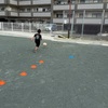 朝からマロとサッカー練習