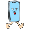 かわいい歩きスマホ のイラスト