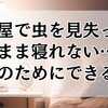 部屋で虫を見失ったまま寝れない…安眠のためにできること