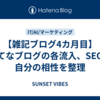 【雑記ブログ4カ月目】はてなブログの各流入、SEOと自分の相性を整理