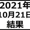 2021年10月21日結果　日経平均株価が後場に急落で損しまくり