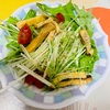 簡単水菜サラダ、野菜が美味しい時期に
