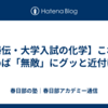 【秘伝・大学入試の化学】これを読めば「無敵」にグッと近付ける
