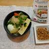 きょうも野菜味噌汁に高野豆腐