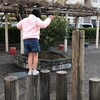 一人でも渡れるように丸太橋