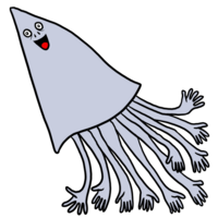 深海に住うダイオウイカ のイラスト