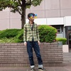 ドゥニームXXとネルシャツのコーディネート
