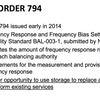 FERC 794 "Frequency Response"