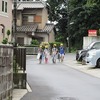 登校の風景：出校日　突然の豪雨