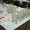 ガラスオーナメント製作中　やっと半分