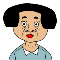 髪型が黒電話なかわいい人のイラスト