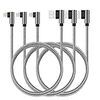 iPhone 充電ケーブル ライトニング l字 【3本セット 2m】iphoneケーブル アイフォン充電ケーブル 急速充電&データ同期 ナイロン編み 頑丈 断線しにくい 強い耐久性iPhone/iPod/iPad対応(グレー)