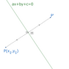 直線:ax+by+c=0に関して点P(x_1,y_1)と対称な点P'の座標は？