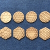 ハニカムパターンのクッキー押し型／アイシング下絵用スタンプとハートさん足跡スタンプを作りました
