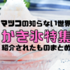 【マツコの知らない世界】多彩な味広がる「かき氷」の世界で紹介されたものまとめ