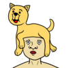 かわいい猫をかぶる人 のイラスト
