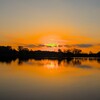 乙戸沼公園の夕陽（土浦市）（１）～つくば市とその周辺の風景写真案内（９５７）