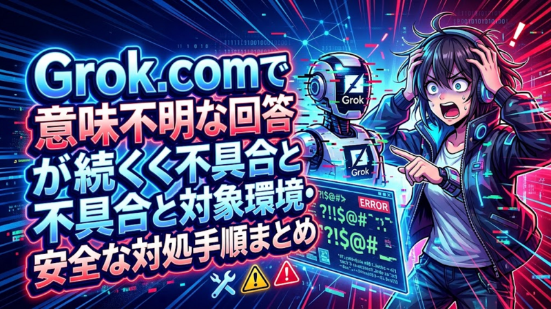 Grok.comで意味不明な回答が続く不具合と対象環境・安全な対処手順まとめ