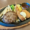 定期通院後にハンバーグランチを食べる
