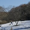 残雪の平和公園 里山