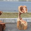 古殿町チェンソーアート文化祭　カービングショーでの作品など