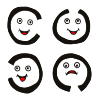 かわいいランドルト環 のイラスト