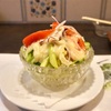 浅草の「グリル佐久良」で野菜サラダ、ミックスフライ、ハンバーグ。