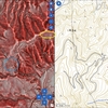 赤色立体図で見る　庵谷・片掛銀山