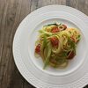 九条ネギとミニトマトの和風パスタ