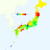 Rate of Deaths from Bladder Cancer by Prefecture in Japan, 2015