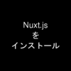 Nuxt.jsをインストールする