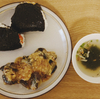 サンマの塩焼きと明太子おにぎり
