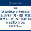 【週末競馬ガチ予想 #37】2025/10/13（月・祝）東京11R オクトーバーS／京都11R MBS賞スワンS