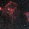 IC1805とIC1848:カシオペア座のハート星雲と胎児星雲