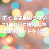 【ポイ活は裏切らない】2021年9月に獲得した楽天ポイントを公開