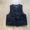 ENGINEERED GARMENTS Cover Vest-Polyester Flocking Leopard-Black