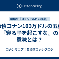 名探偵コナン100万ドルの五稜星『寝る子を起こすな』の意味とは？