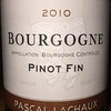 Bourgogne Pinot Fin Pascal Lachaux 2010